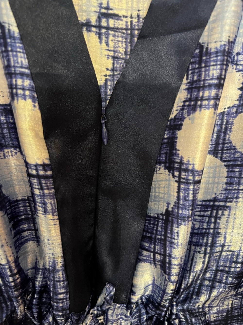 Oscar de la Renta Blue and White Patterned Dress - Picture 7 of 10